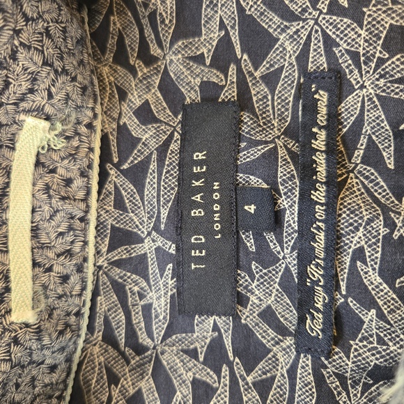 Ted Baker London Mens Tropical Floral Birds Short Sleeve Button Down Shirt Large - Picture 4 of 6